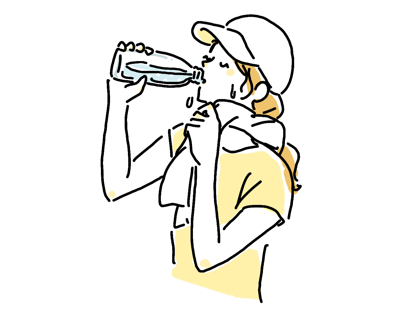 水分補給をしっかり摂るスポーツ中の女性
